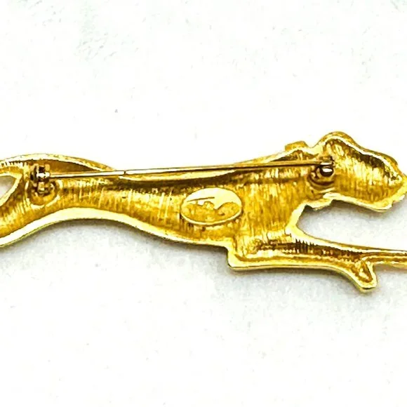 Vintage Jackie Collins Leaping Panther Figural Brooch - Picture 6 of 7